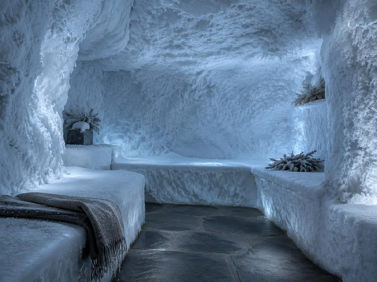 Salle de neige et bains froids